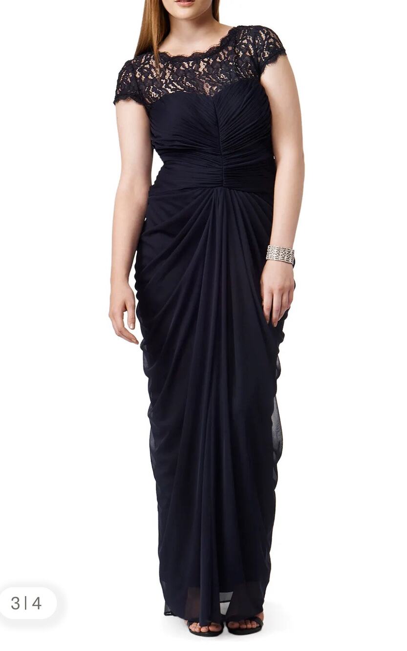 Like a Glove Gown Adrianna Papell Black Evening Event Formal Glam Dress 8